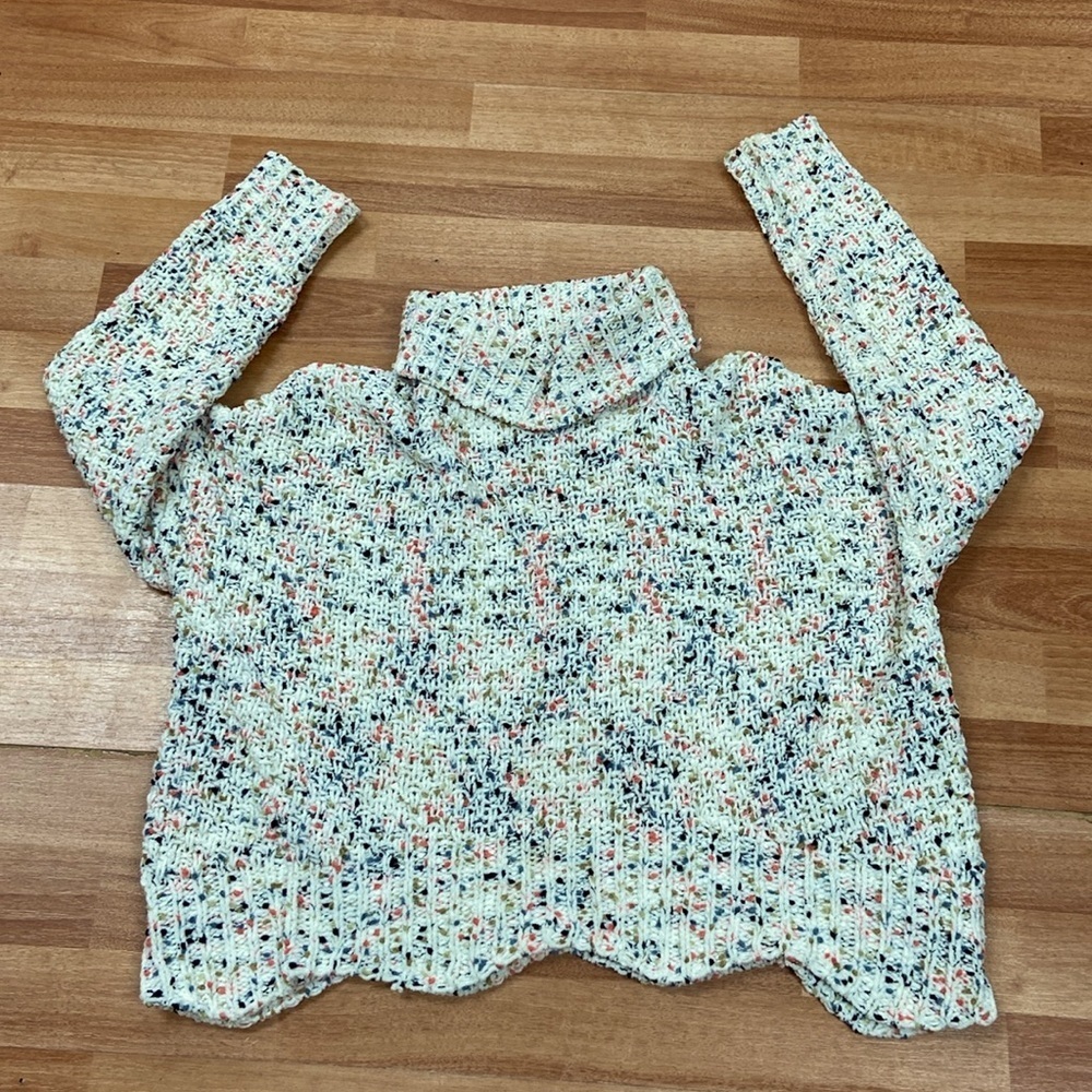 Jessica Simpson Multi Color Knit Sweater cropped turtleneck size small